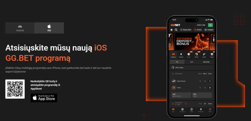 GGBET IOS lietotni